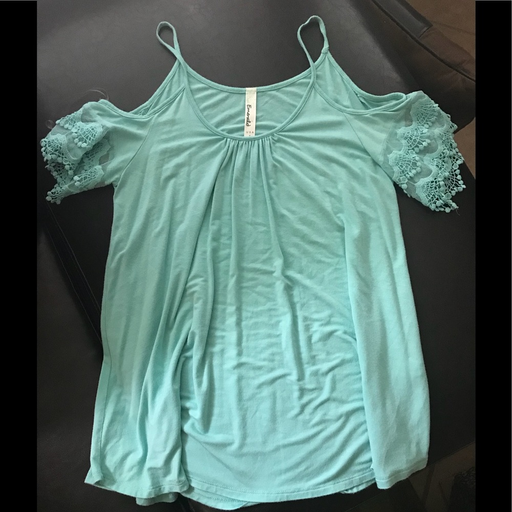 Teal/mint green top